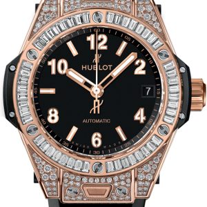 Hublot Damklocka 465.OX.1180.RX.0904 Big Bang 39mm Svart/Gummi Ø39 mm