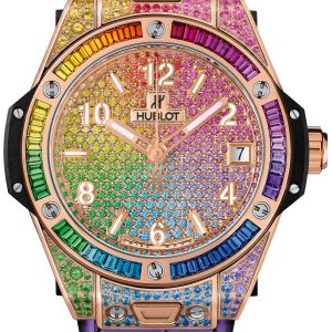 Hublot Damklocka 465.OX.9910.LR.0999 Big Bang 39Mm Flerfärgad/Gummi