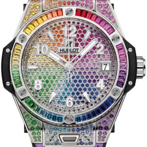 Hublot Damklocka 465.SX.9910.LR.0999 Big Bang 39Mm Vit/Gummi Ø39 mm