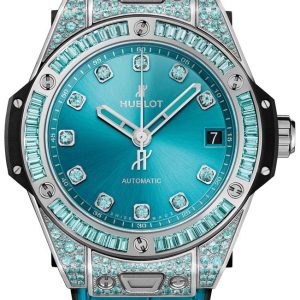 Hublot Damklocka 465.WX.897T.LR.0919 Big Bang 39Mm Blå/Gummi Ø39 mm