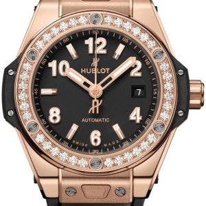 Hublot Damklocka 485.OX.1180.RX.1204 Big Bang 33Mm Svart/Gummi Ø33 mm