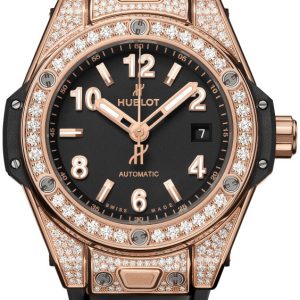 Hublot Damklocka 485.OX.1180.RX.1604 Big Bang 33Mm Svart/Gummi Ø33 mm