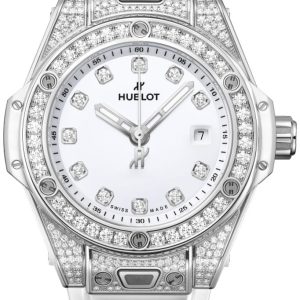 Hublot Damklocka 485.SE.2210.RW.1604 Big Bang 33mm Vit/Gummi Ø33 mm