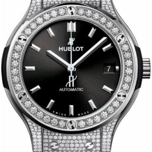 Hublot Damklocka 565.NX.1470.LR.1604 Classic Fusion Svart/Gummi Ø38