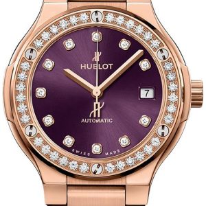 Hublot Damklocka 568.OX.898V.OX.1204 Classic Fusion Lila/18 karat