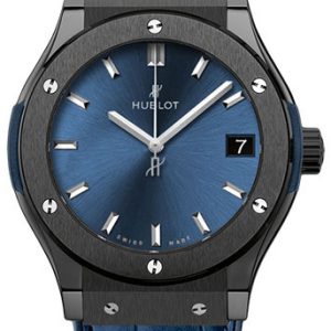 Hublot Damklocka 581.CM.7170.LR Classic Fusion Blå/Läder Ø33 mm