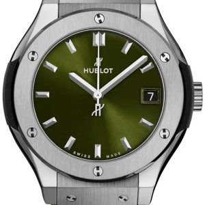 Hublot Damklocka 581.NX.8970.RX Classic Fusion Grön/Gummi Ø33 mm