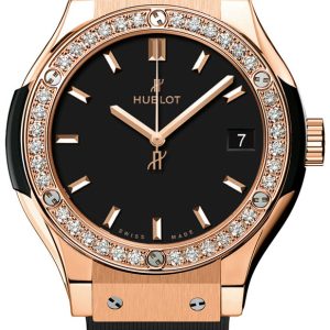 Hublot Damklocka 581.OX.1181.RX.1104 Classic Fusion Svart/Gummi Ø33