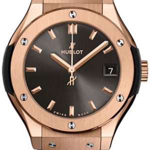 Hublot Damklocka 581.OX.7081.RX Classic Fusion Grå/Gummi Ø33 mm