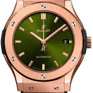 Hublot Damklocka 581.OX.8980.RX Classic Fusion Grön/Gummi Ø33 mm