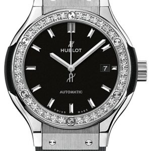 Hublot Damklocka 582.NX.1170.RX.1204 Classic Fusion Svart/Gummi Ø33