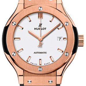 Hublot Damklocka 582.OX.2610.RX Classic Fusion Vit/Gummi Ø33 mm