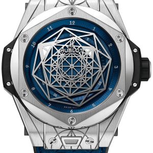 Hublot Herrklocka 415.NX.7179.VR.MXM18 Big Bang 45Mm Blå/Gummi Ø45