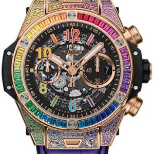 Hublot Herrklocka 421.OX.1118.LR.0999 Big Bang 44mm Grå/Gummi Ø44 mm