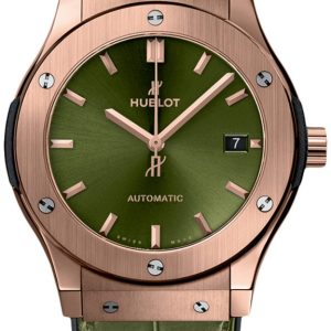 Hublot Herrklocka 511.OX.8980.LR Classic Fusion Grön/Gummi Ø45 mm