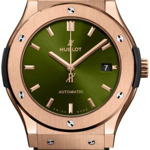 Hublot Herrklocka 511.OX.8980.RX Classic Fusion Grön/Gummi Ø45 mm