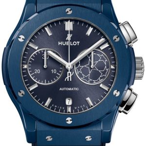 Hublot Herrklocka 521.EX.7170.LR.UCL18 Classic Fusion Blå/Gummi Ø45