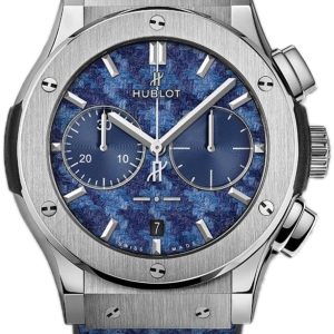 Hublot Herrklocka 521.NX.2710.NR.ITI18 Classic Fusion Blå/Gummi Ø45