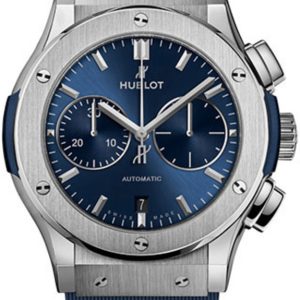 Hublot Herrklocka 521.NX.7170.RX Classic Fusion Blå/Gummi Ø45 mm