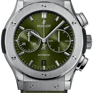 Hublot Herrklocka 521.NX.8970.LR Classic Fusion Grön/Gummi Ø45 mm