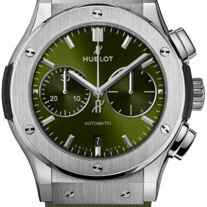 Hublot Herrklocka 521.NX.8970.RX Classic Fusion Grön/Gummi Ø45 mm