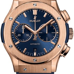 Hublot Herrklocka 521.OX.7180.RX Classic Fusion Blå/Gummi Ø45 mm