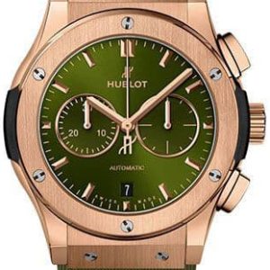 Hublot Herrklocka 541.OX.8980.RX Classic Fusion Grön/Gummi Ø42 mm