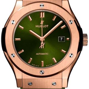 Hublot Herrklocka 542.OX.8980.RX Classic Fusion Grön/Gummi Ø42 mm