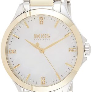 Hugo Boss Damklocka 1502526 Vit/Gulguldtonat stål Ø33 mm