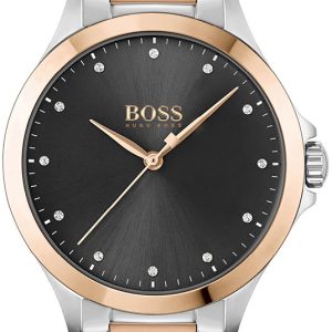 Hugo Boss Damklocka 1502598 Grace Svart/Roséguldstonat stål Ø32 mm