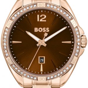 Hugo Boss Damklocka 1502621 Felina Brun/Roséguldstonat stål Ø30 mm