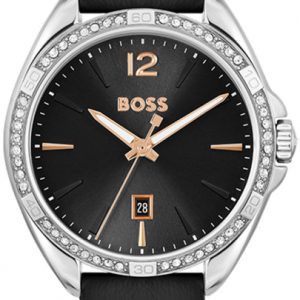 Hugo Boss Damklocka 1502624 Felina Svart/Läder Ø30 mm