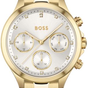 Hugo Boss Damklocka 1502628 Hera Silverfärgad/Gulguldtonat stål