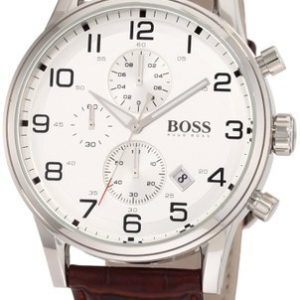 Hugo Boss Herrklocka 1512447 Aeroliner Silverfärgad/Läder Ø44 mm