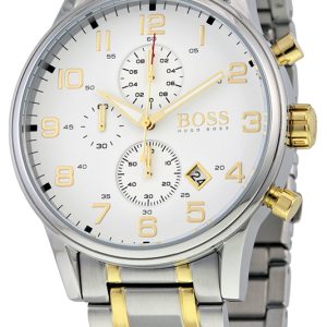 Hugo Boss Herrklocka 1513236 Vit/Gulguldtonat stål Ø43 mm