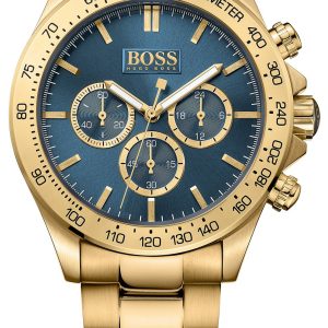 Hugo Boss Herrklocka 1513340 Ikon Blå/Gulguldtonat stål Ø44 mm