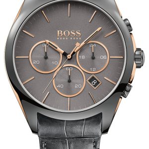 Hugo Boss Herrklocka 1513366 Onyx Grå/Läder Ø46 mm