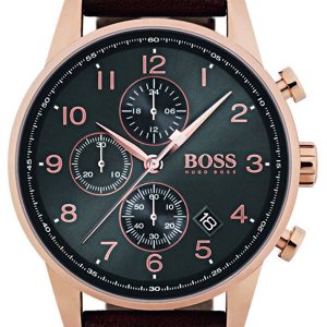 Hugo Boss Herrklocka 1513496 Chronograph Grå/Läder Ø44 mm