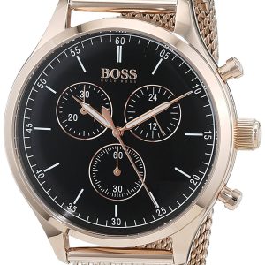 Hugo Boss Herrklocka 1513548 Chronograph Svart/Roséguldstonat stål