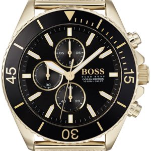 Hugo Boss Herrklocka 1513703 Svart/Gulguldtonat stål Ø48 mm