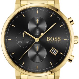 Hugo Boss Herrklocka 1513781 Integrity Svart/Gulguldtonat stål Ø43