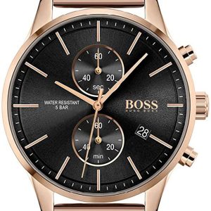 Hugo Boss Herrklocka 1513806 Svart/Roséguldstonat stål Ø42 mm