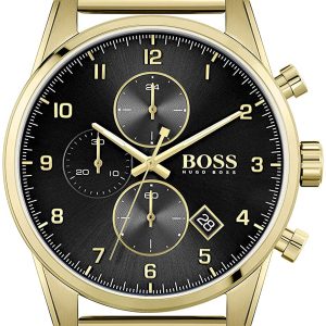 Hugo Boss Herrklocka 1513838 Skymaster Svart/Gulguldtonat stål Ø44