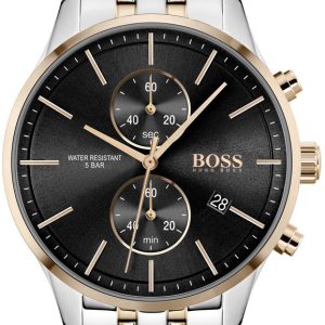 Hugo Boss Herrklocka 1513840 Associate Svart/Roséguldstonat stål