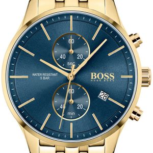 Hugo Boss Herrklocka 1513841 Associate Blå/Gulguldtonat stål Ø42 mm