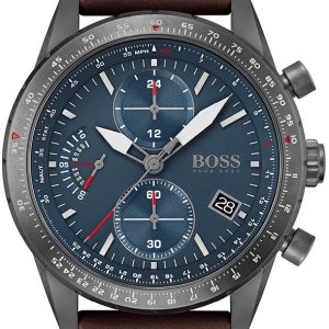 Hugo Boss Herrklocka 1513852 Pilot Blå/Läder Ø44 mm