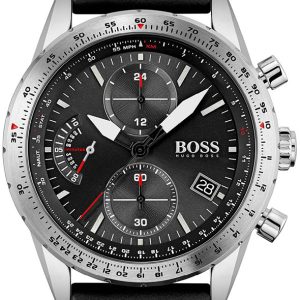 Hugo Boss Herrklocka 1513853 Pilot Svart/Läder Ø44 mm