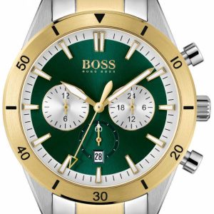 Hugo Boss Herrklocka 1513872 Santiago Grön/Gulguldtonat stål Ø44 mm