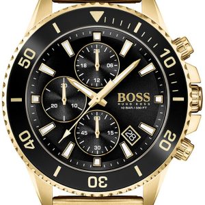 Hugo Boss Herrklocka 1513906 Admiral Svart/Gulguldtonat stål Ø46 mm