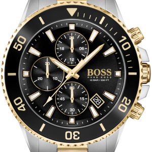 Hugo Boss Herrklocka 1513908 Admiral Svart/Gulguldtonat stål Ø46 mm